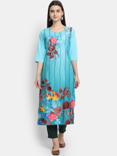 

KALINI Woman Blue Printed Crepe Kurta