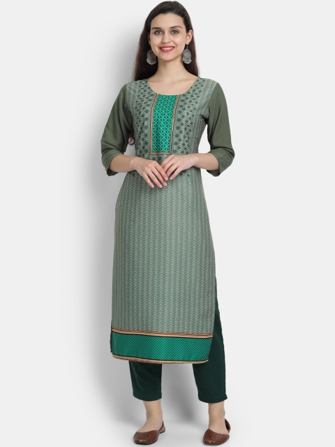 

KALINI Women Green Printed Crepe Kurta