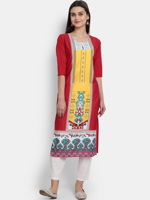 

KALINI Women Multicoloured Ethnic Motifs Printed Crepe Kurta, Multi