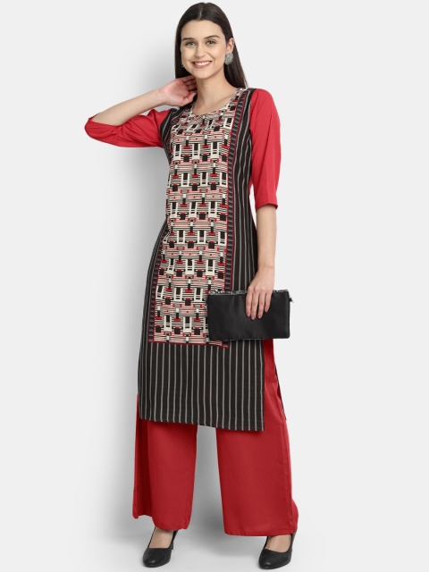 

KALINI Women Multicoloured Ethnic Motifs Printed Crepe Kurta, Multi