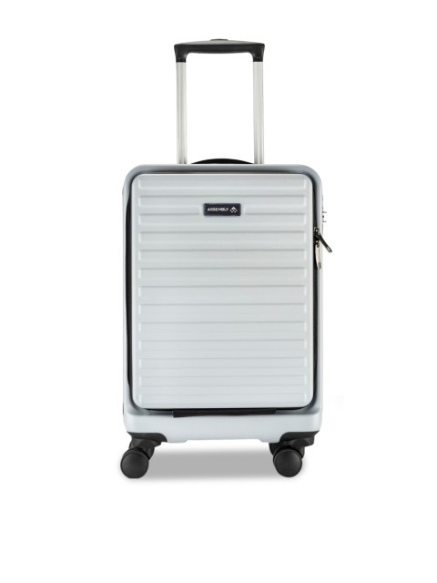 

THE ASSEMBLY Silver-Toned Textured Hard Luggage Cabin Trolley Bag