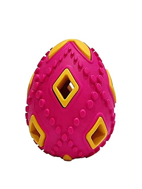 

Pawsindia Red & Yellow Egg Shape Pet Ball Chewing Rubber Dog Toy