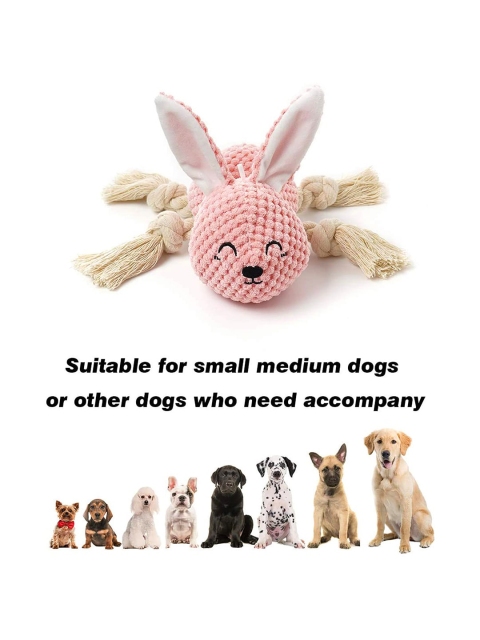 

Pawsindia Beige & Pink Sleepy Plush Dog Toys With Squeaker