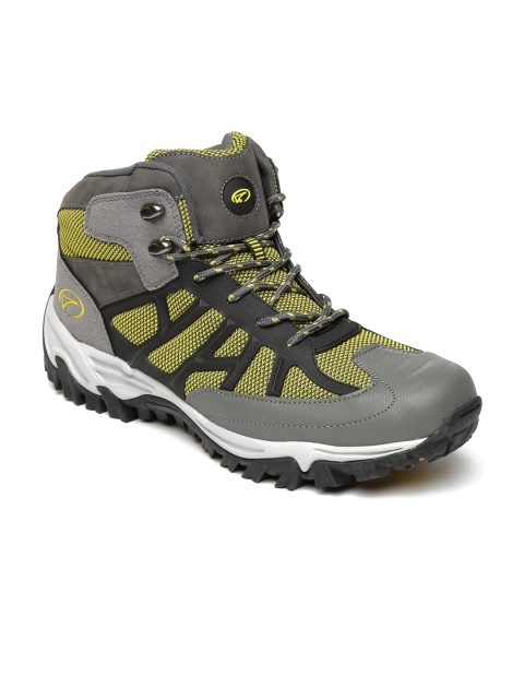 

Boltio Men Grey High Top Trekking Shoes