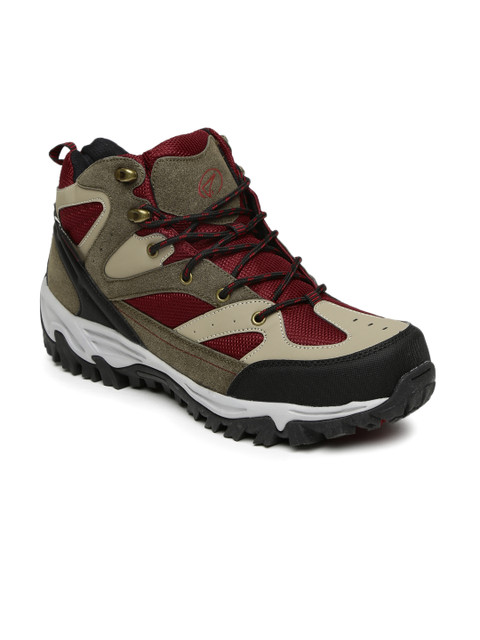 

Boltio Men Olive Green & Maroon Outdoor Shoes