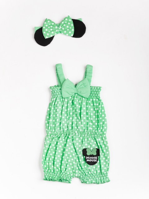 

BFF Girls Green & Black Printed with Ruffles Jumpsuit