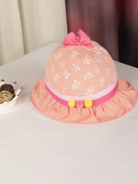 

PASSION PETALS Girls Peach & Pink Printed Cotton Visor Cap