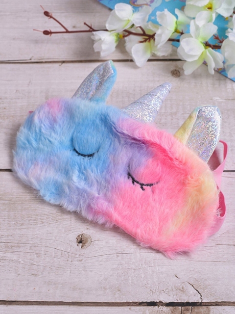 

POPLINS Kids Pink & Blue Unicorn-Shaped Pure Cotton Eye Mask