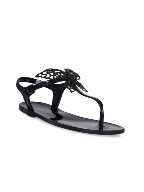 

London Rag Woman Black Open Toe Flats
