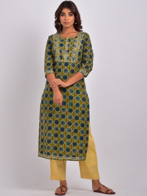 

Swasti Women Green Printed Kurta