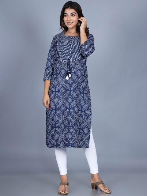 

Swasti Woman Blue Bandhani Printed Kurta