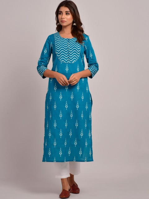 

Swasti Women Blue Ethnic Motifs Printed Kurta
