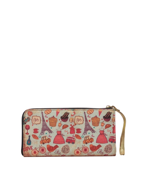 

BandBox Unisex Red & Blue Printed PU Zip Around Wallet