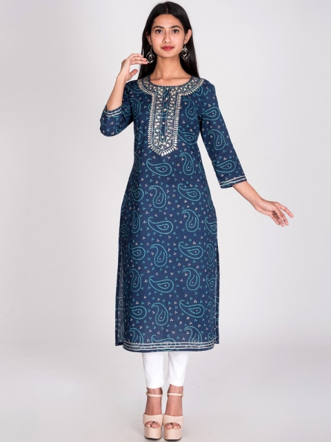 

Swasti Women Paisley Printed Gotta Patti Kurta, Na