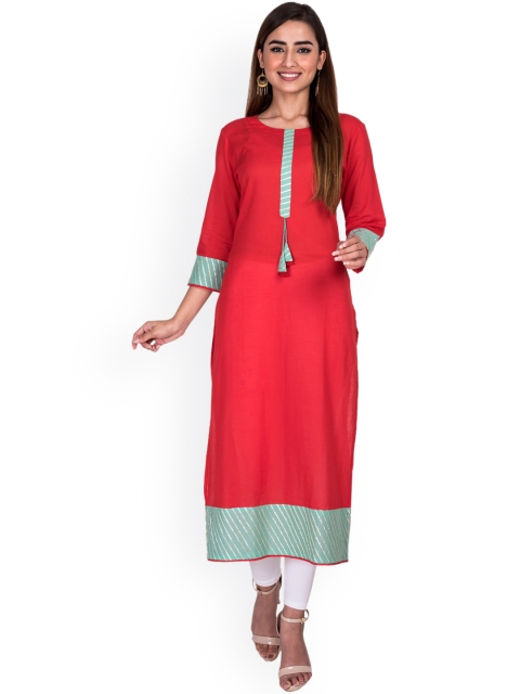 

Swasti Women Red Floral Kurta