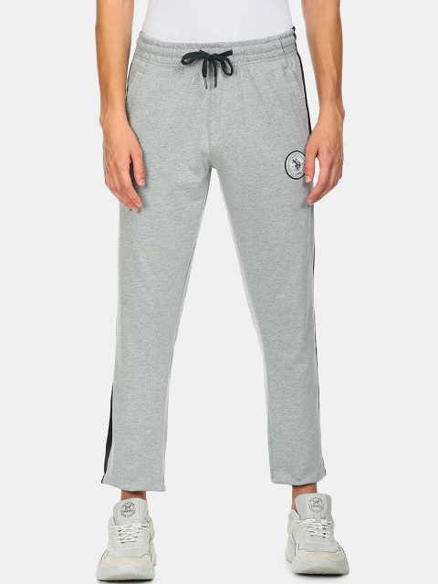 

U.S. Polo Assn. Men Grey Solid Straight-Fit Track Pants