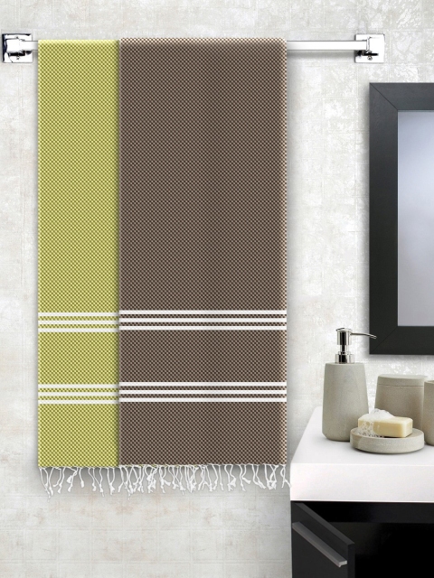 

Story@home Set Of 2 Printed Pure Cotton 200 GSM Bath Towels, Olive