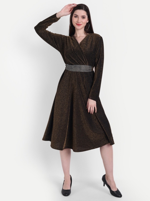 

BROADSTAR Olive Green Midi Dress
