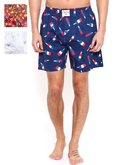 

Urban Dog Pack of 3 Printed Boxers UDBX07, Navy blue