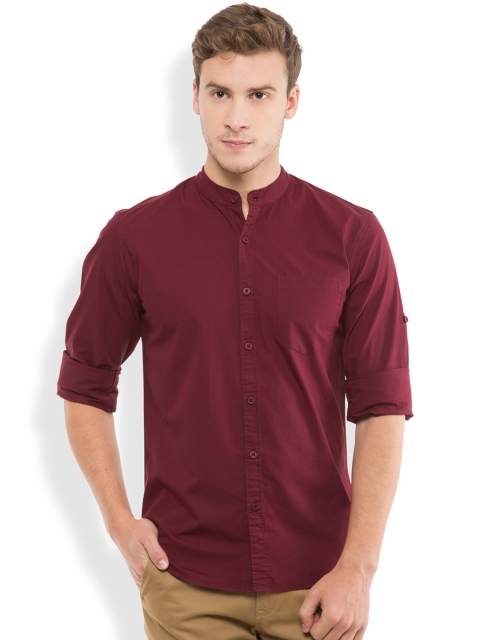 

HIGHLANDER Men Maroon Slim Fit Casual Shirt