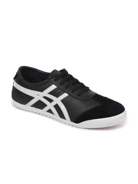 

FAUSTO Men Black & White Woven Design Sneakers