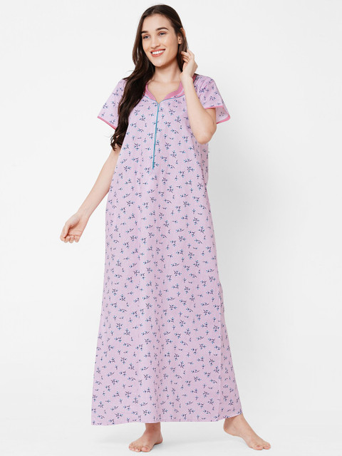 

Sweet Dreams Pink Printed Maxi Nightdress