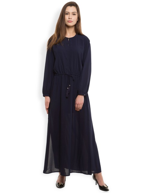 

Tokyo Talkies Women Navy Blue Solid Maxi Dress