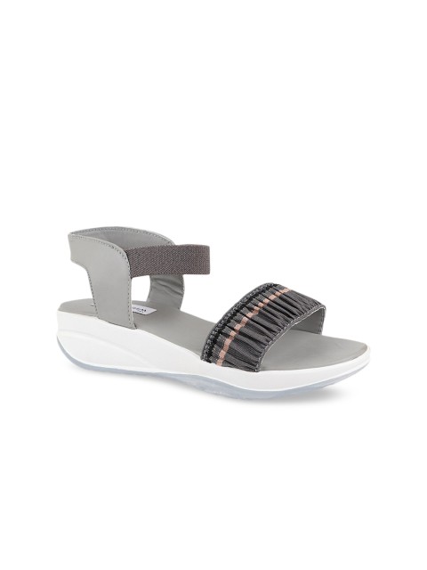 

THE WHITE POLE Women Grey & White Comfort Sandals