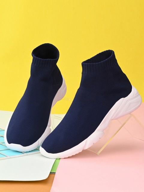 

AfroJack Men Blue High-Top Sneakers