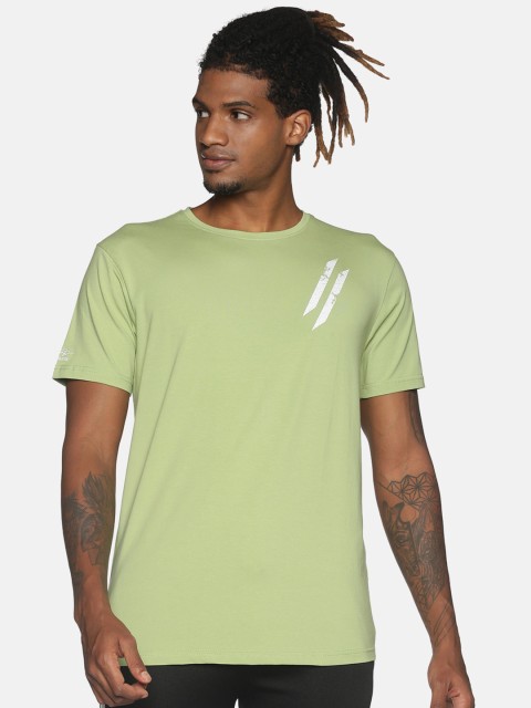 

ATTIITUDE Men Green Dry Fit Sports Cotton Slim Fit T-shirt