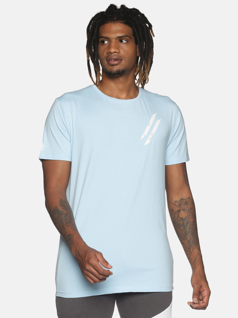 

ATTIITUDE Men Blue Dry Fit Sports Cotton Slim Fit T-shirt