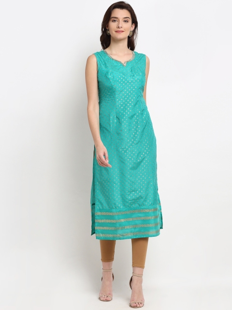 

Lovely Lady Women Green Printed Kurta