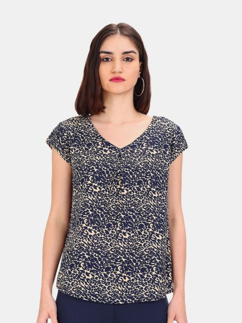 

Cherokee Blue Printed Extended Sleeves Top