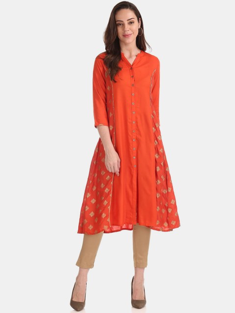 

Anahi Women Orange Printed Kurta