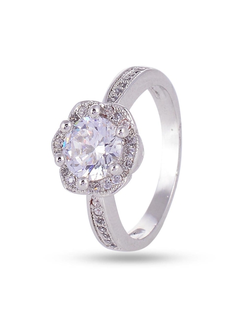 

Tistabene Silver-Plated White Stone-Studded Finger Ring