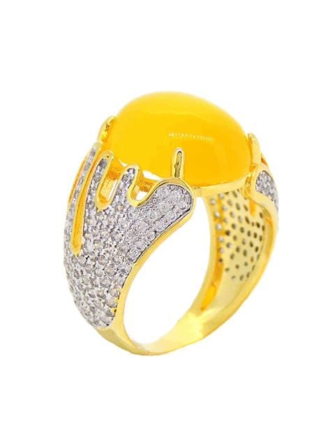 

Tistabene Yellow Contemporary Artificial Stones Cocktail Ring