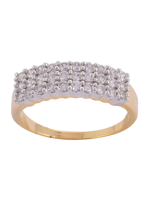 

Tistabene Gold-Plated White Stone-Studded Finger Ring