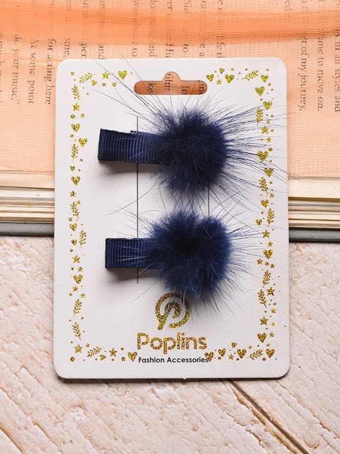 

POPLINS Girls Set Of 2 Navy Blue Alligator Hair Clip
