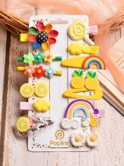 

POPLINS Girls Yellow & Green Set of 13 Hair Accessory