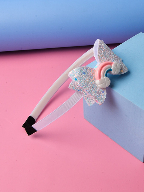 

POPLINS Girls White & Lavender Embellished Bow Hairband