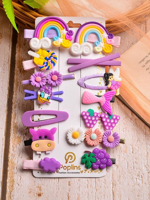 

POPLINS Girls Purple & Pink Hair Accessory Set of