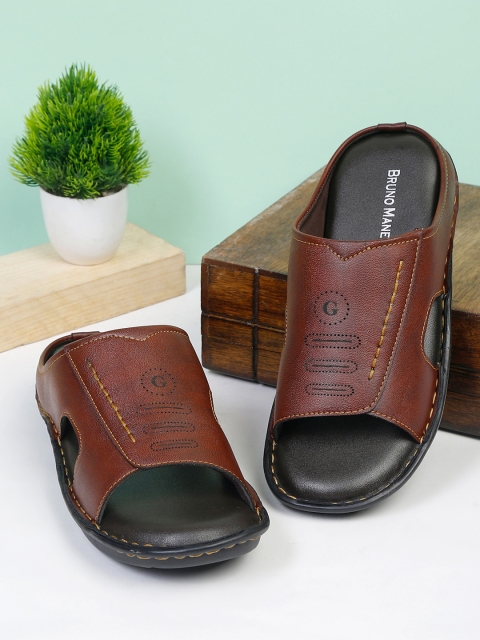 

Bruno Manetti Men Tan PU Comfort Sandals