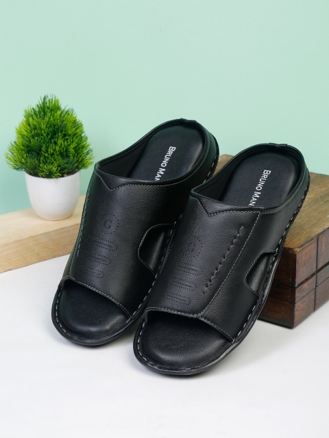 

Bruno Manetti Men Black PU Comfort Sandals