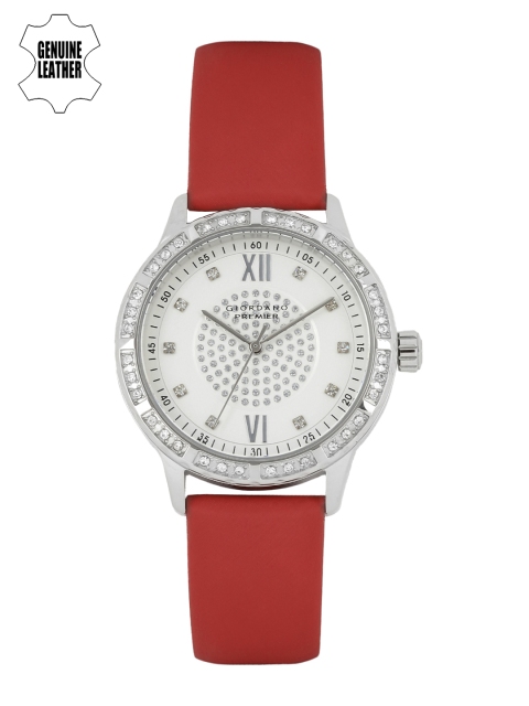 

GIORDANO Women White Embellished Analogue Watch FP2027-01