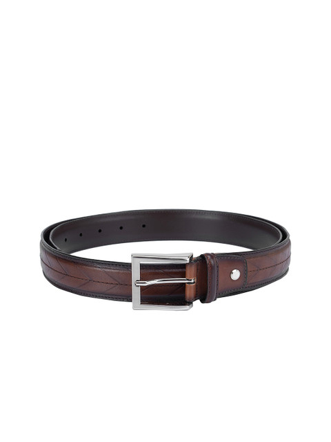 

Da Milano Men Brown Textured Leather Belt