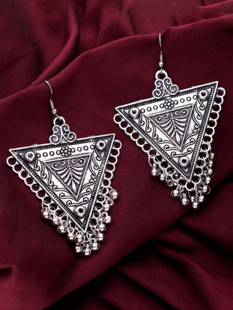 

MORKANTH JEWELLERY Silver-Toned Contemporary Drop Earrings