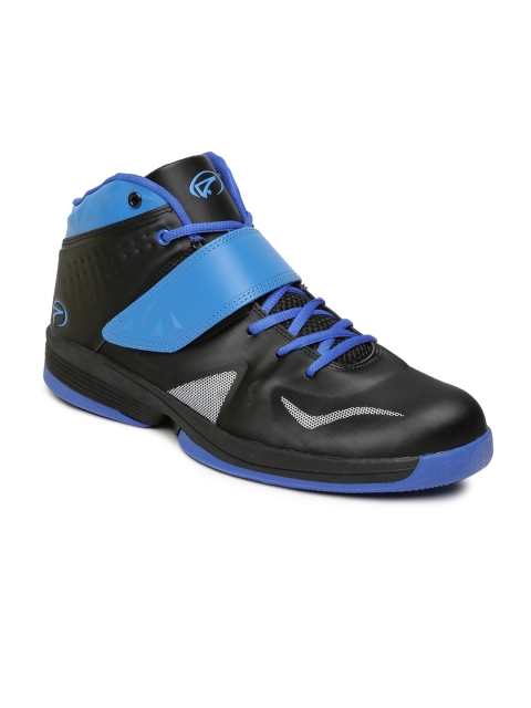 

Boltio Men Black & Blue Mid-Top Basketball Shoes