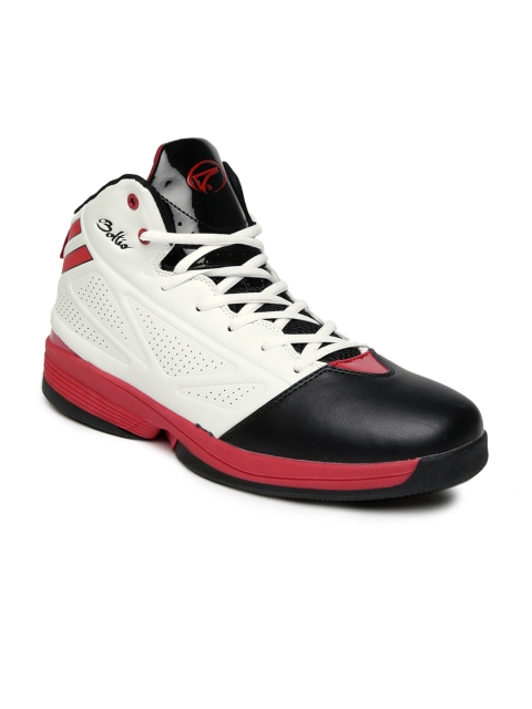 

Boltio Men White Colourblocked Mid-Top Basketball Shoes