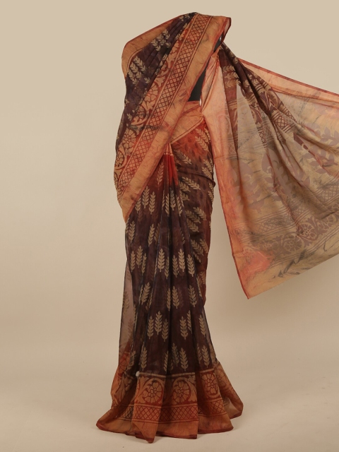 

Pothys Brown & Tan Floral Saree