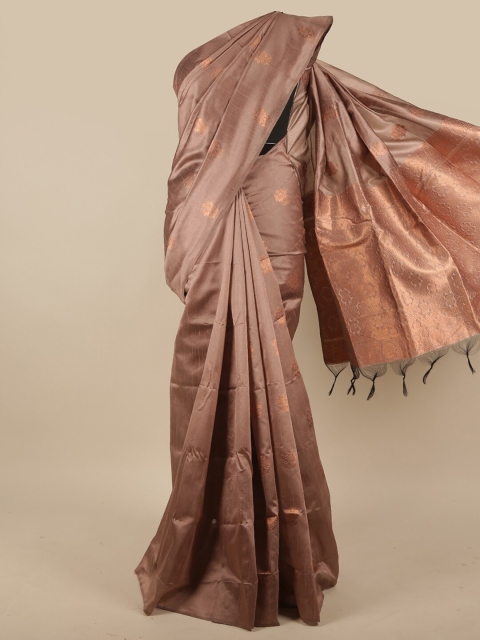 

Pothys Mauve & Gold-Toned Woven Design Zari Jute Silk Saree